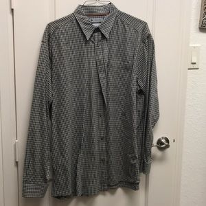 Columbia olive plaid dress shirt